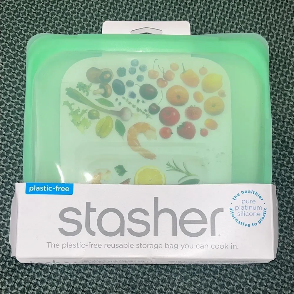 Stasher Green Reusable Silicone Food Storage Bag